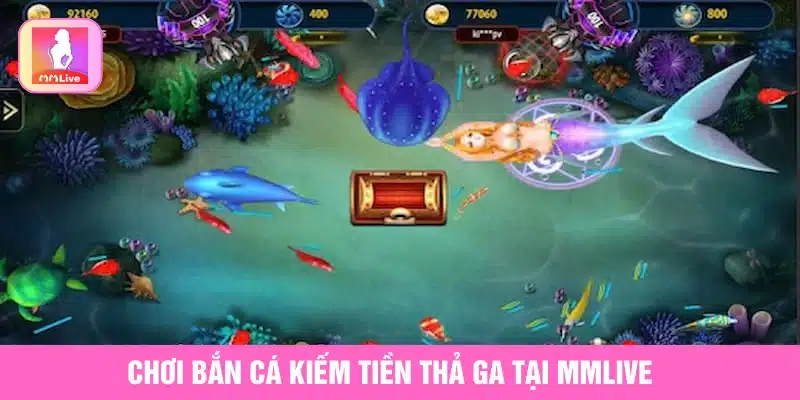 Chơi bắn cá với nhiều màn thử thách với thiết kế sinh động 